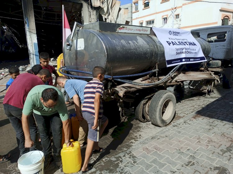 Salurkan 10.000 liter Air Bersih untuk Gaza Utara