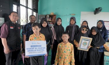 SedekahOnline Salurkan Wakaf Al-Qur’an Braille Digital untuk Tunanetra SKHN 1 Kabupaten Tangerang